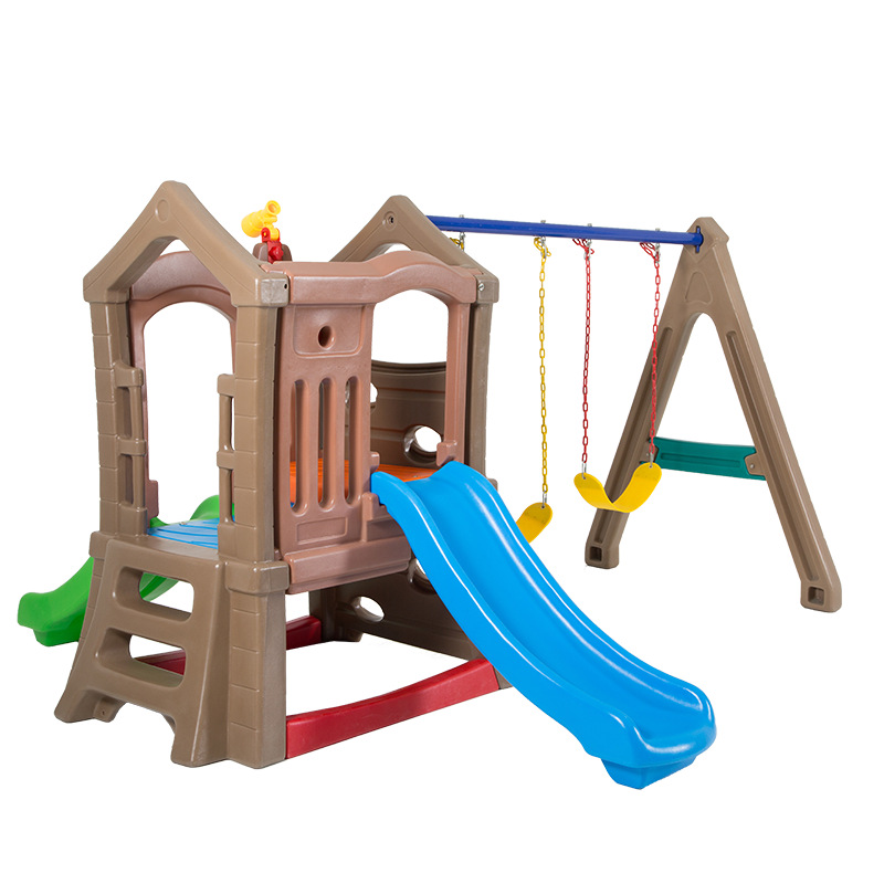 Kids Outdoor Swing Set With Slide - High Quality Children Indoor/Outdoor Plastic Double
