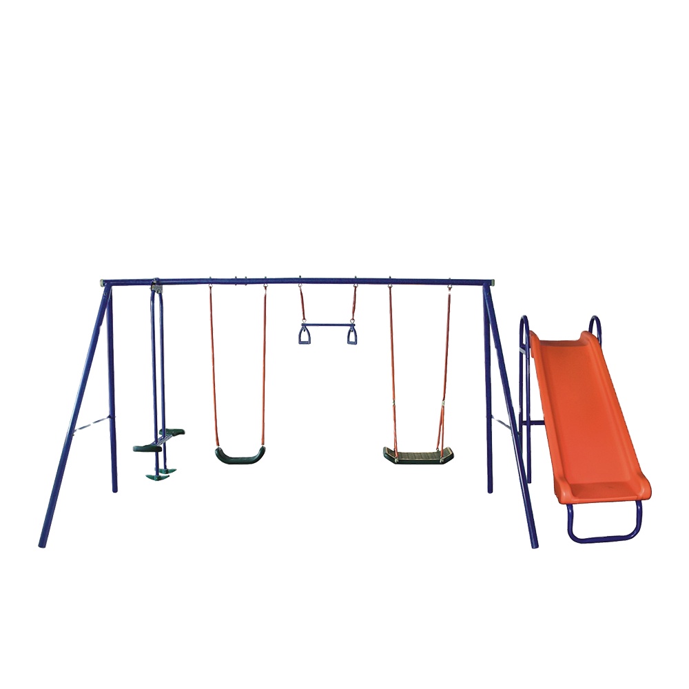 Kids Outdoor Swing Set With Slide - wr-Wholesale Cheap Six Station Outdoor Garden