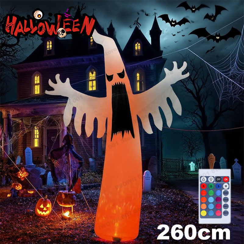 Kids Outdoor Yard Toys - Halloween Inflatable Scary Ghost with LED