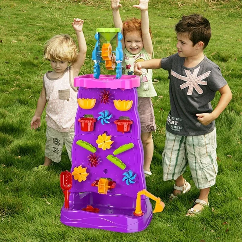 Kids Outdoor Learning Activities - Water Table for Kids Double-Sided Waterfall