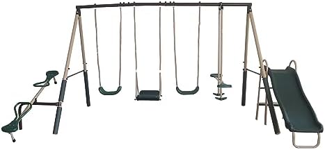 Kids Outdoor Swing Set With Slide - view Outdoor Play Kids Metal Backyard