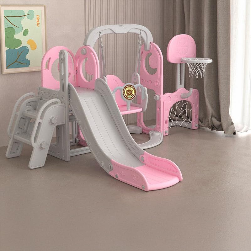 Kids Outdoor Swing Set With Slide - 7 In 1 Kids Slide And