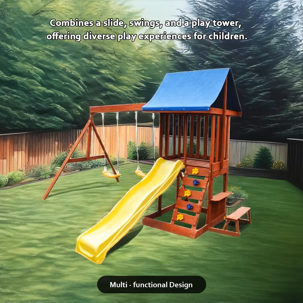 Kids Outdoor Swing Set With Slide - Play Centre - Garden Courtyard Commercial
