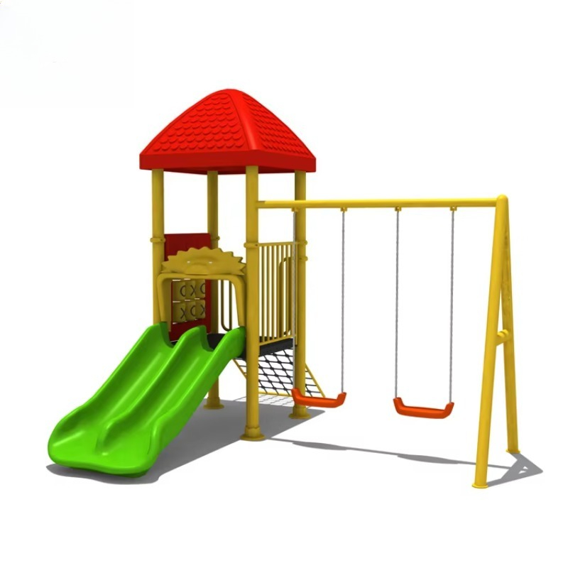 Kids Outdoor Swing Set With Slide - Manufacturer Steel Kids Outdoor Amusement Park