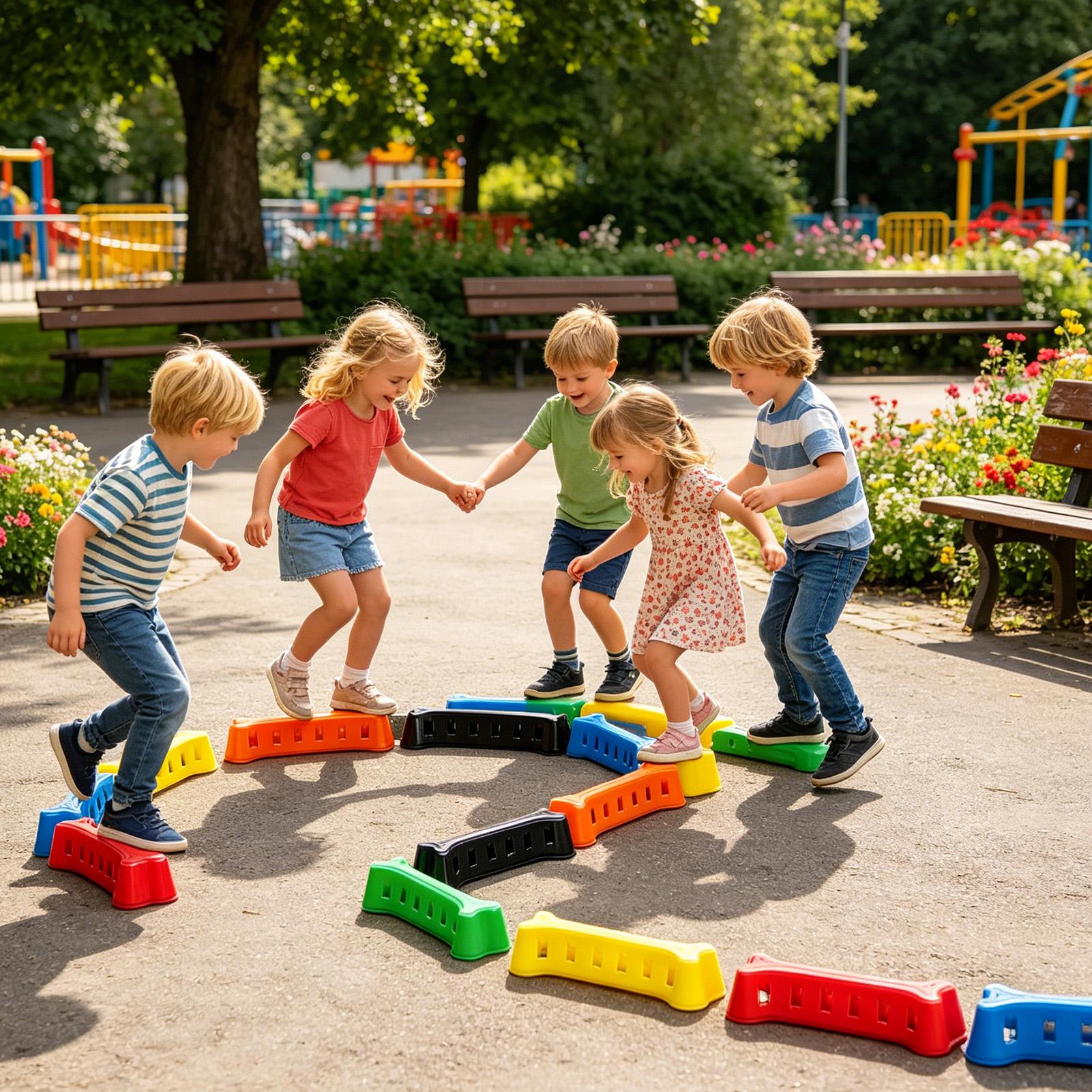 Kids Outdoor Balance Beam - Kids Balance Beam Stackable Non-Slip Educational