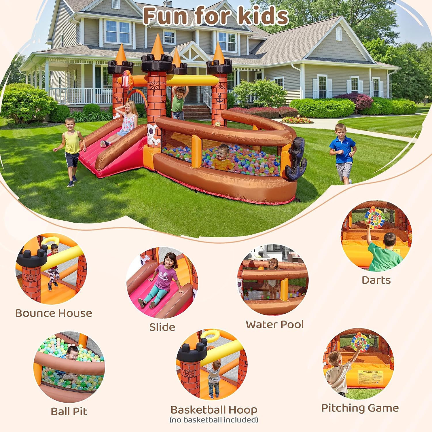 Inflatable Bounce House for Ki - Kids Outdoor Jump House recension och pris