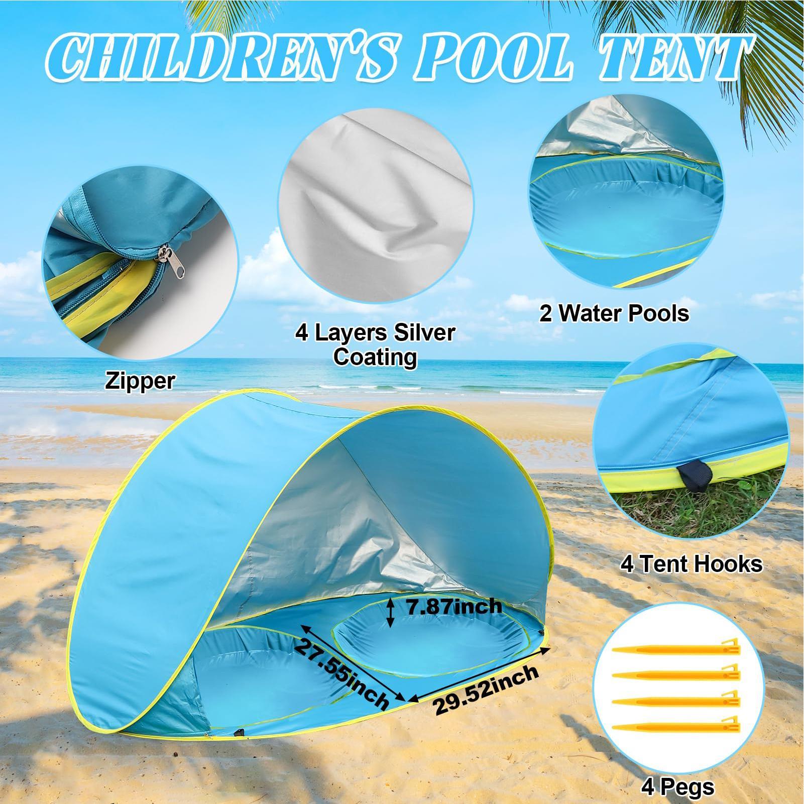 Kid Beach Tent With Pool UV Pr - Kids Outdoor Tent recension och pris