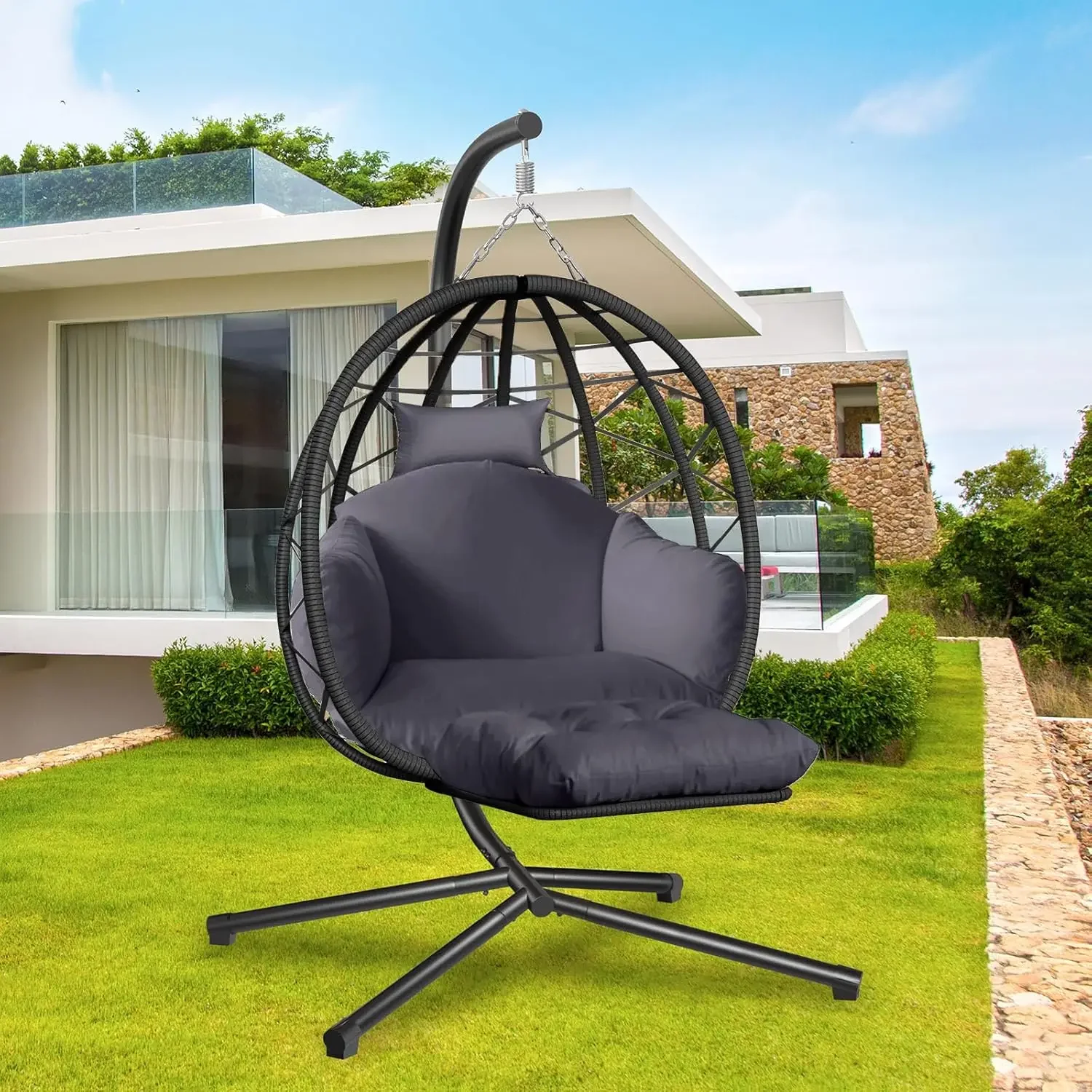Hanging Egg Chair with Stand a - Kids Outdoor Egg Chair recension och pris