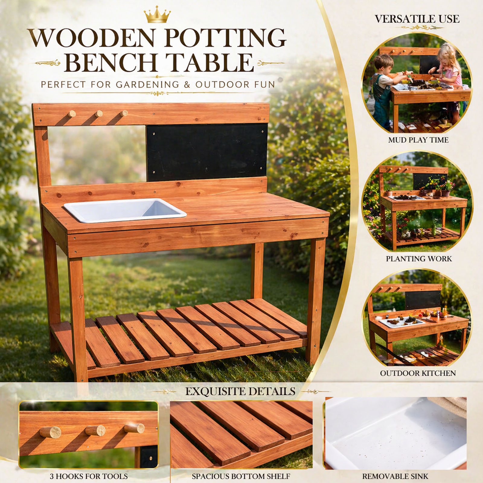 Wooden Potting Benches For Chi - Kids Outdoor Garden recension och pris