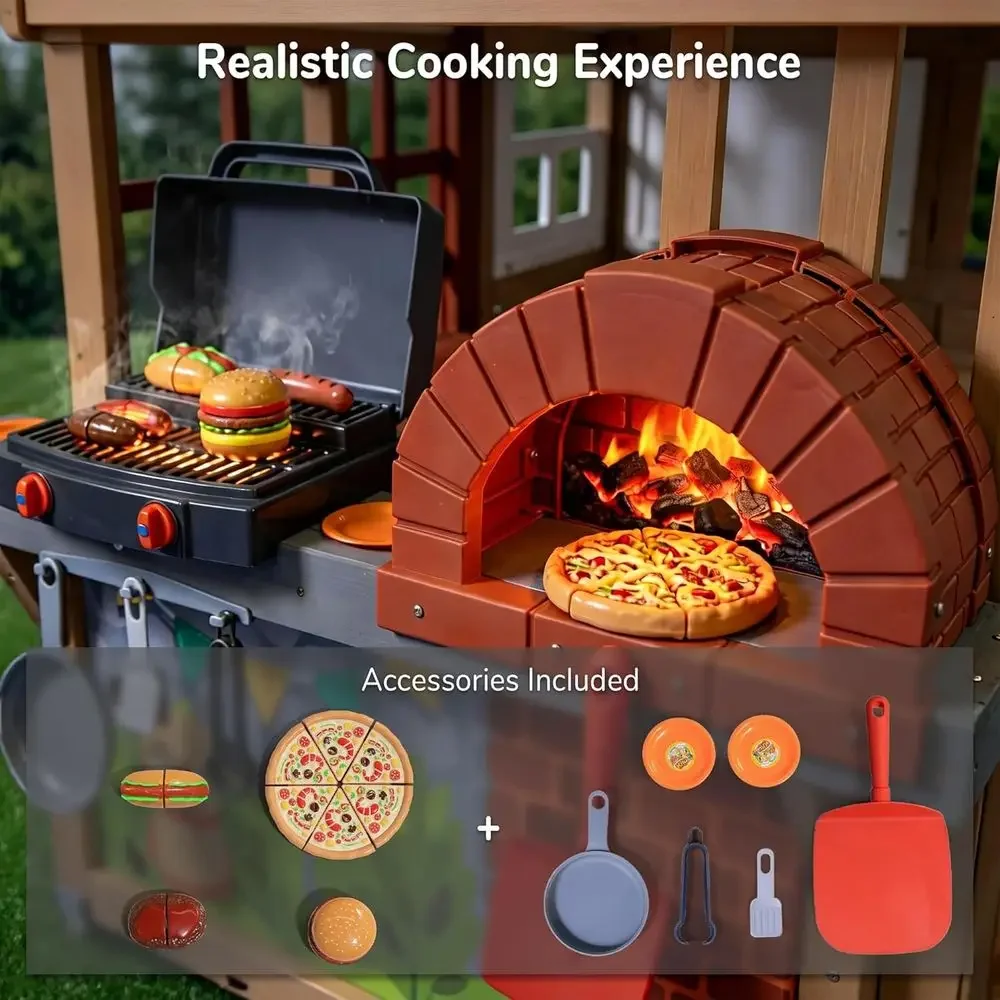 Kids Outdoor Wooden Playhouse, - Kids Outdoor Bbq recension och pris