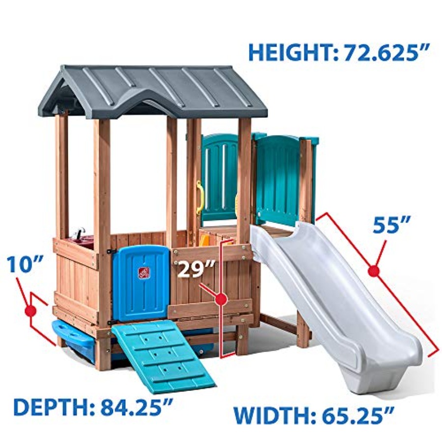 Woodland Adventure Playhouse & - Kids Outdoor Swing Set With Slide recension och pris