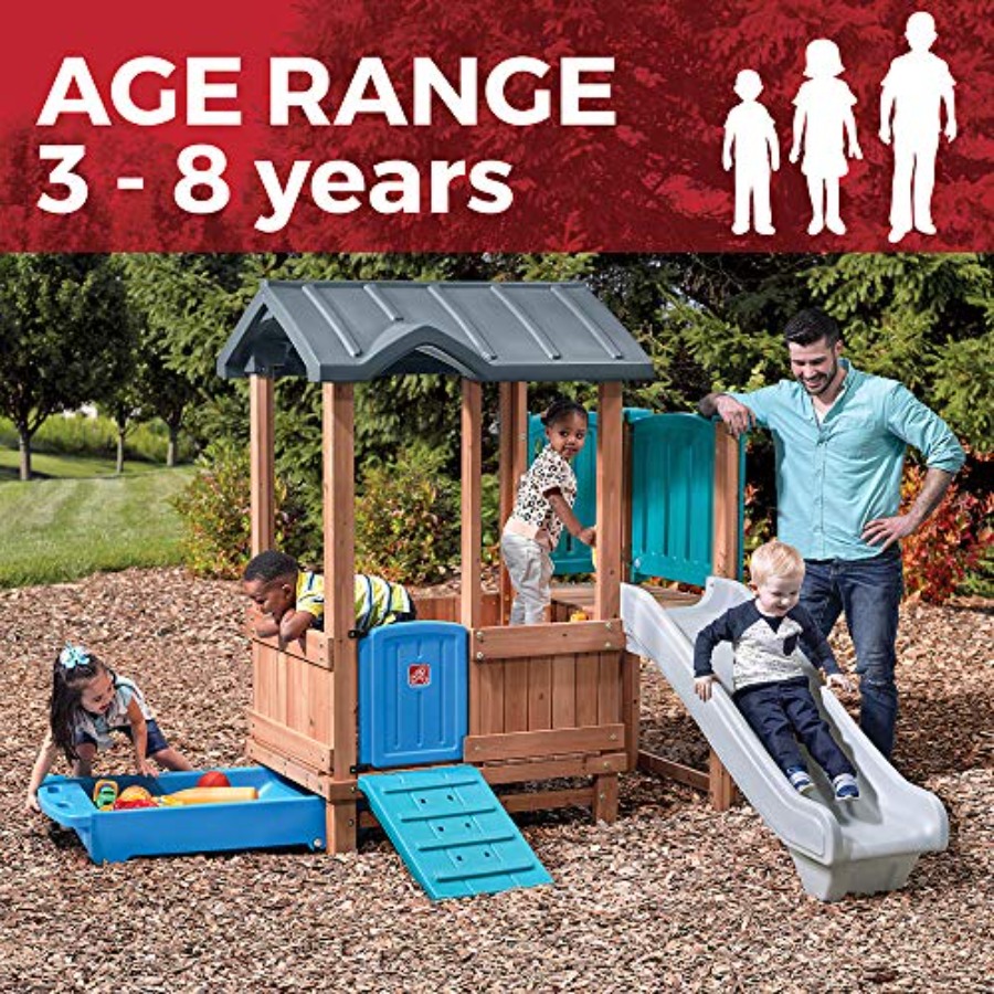Woodland Adventure Playhouse & - Kids Outdoor Swing Set With Slide recension och pris