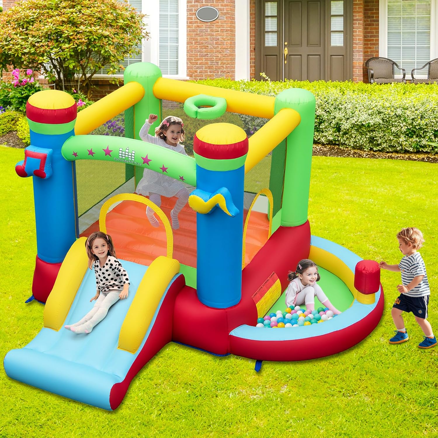 Inflatable Bounce House with B - Kids Outdoor Jump House recension och pris