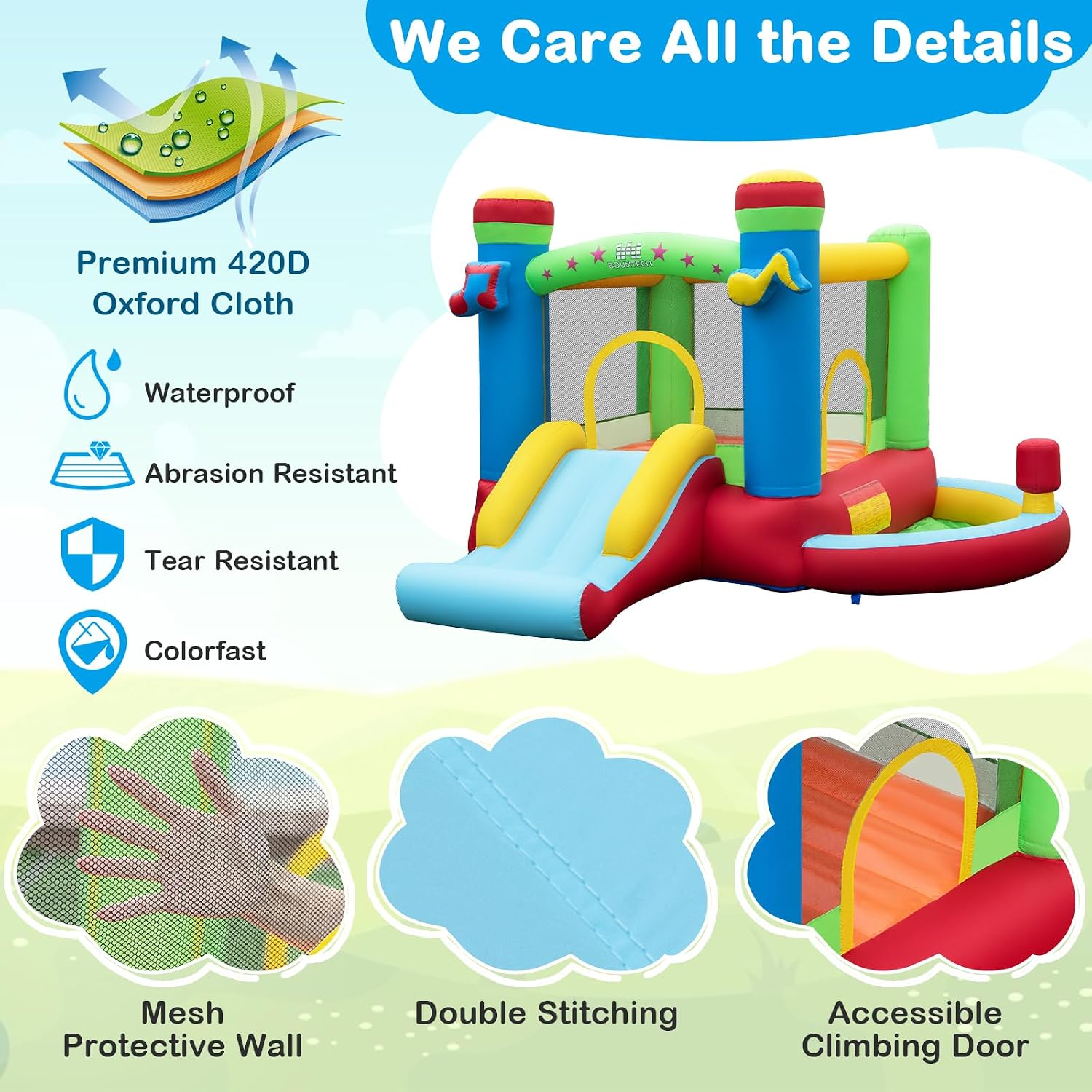 Inflatable Bounce House with B - Kids Outdoor Jump House recension och pris