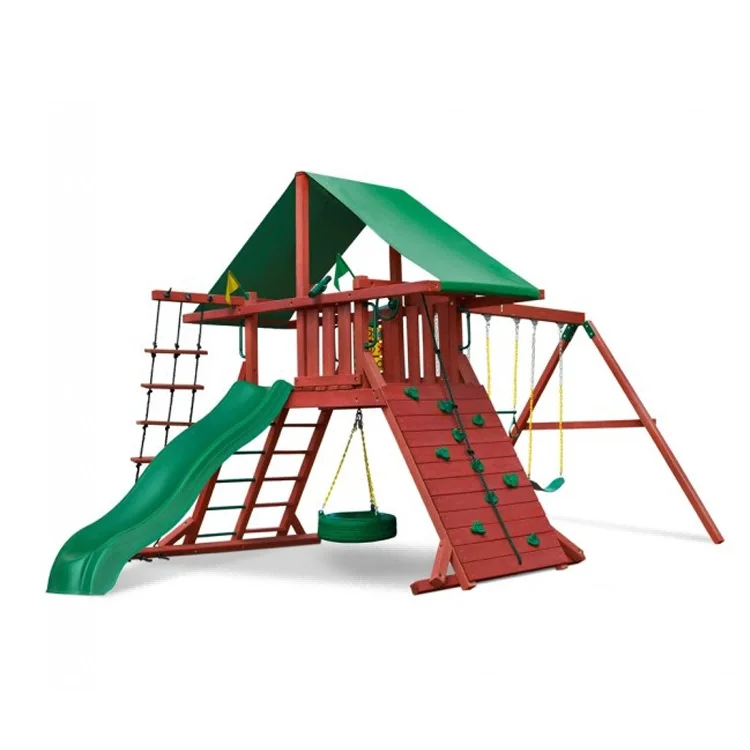2026 Outdoor Wooden Small Play - Kids Outdoor Swing Set With Slide recension och pris