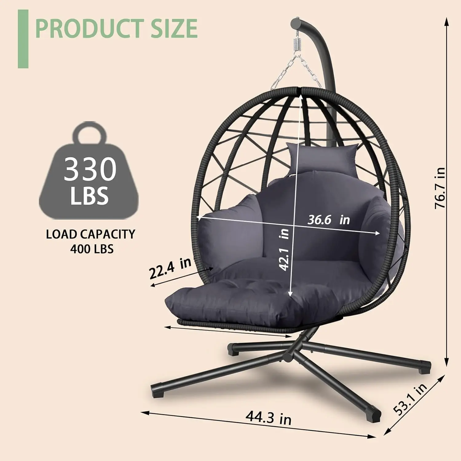 Hanging Egg Chair with Stand a - Kids Outdoor Egg Chair recension och pris