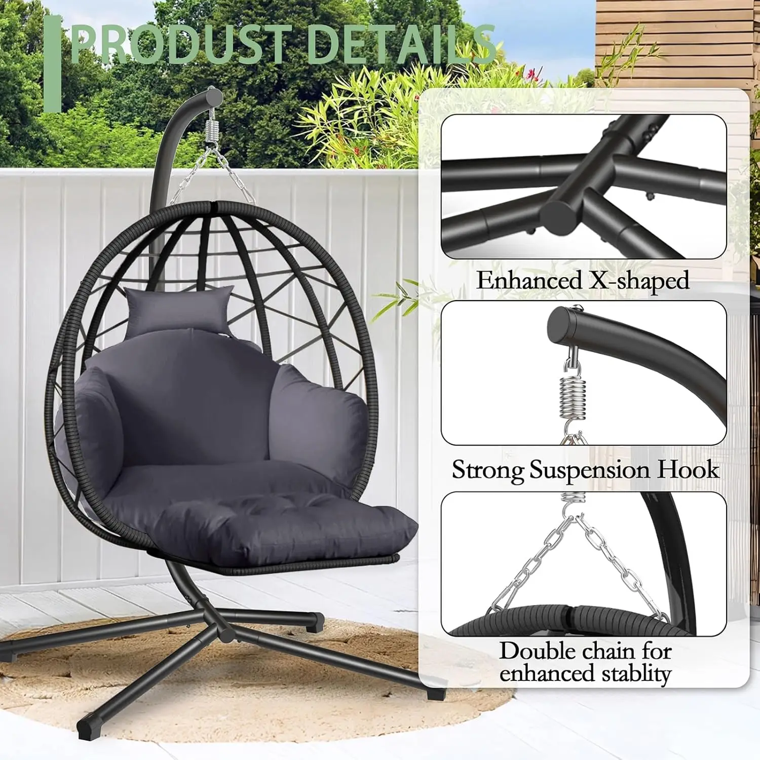 Hanging Egg Chair with Stand a - Kids Outdoor Egg Chair recension och pris