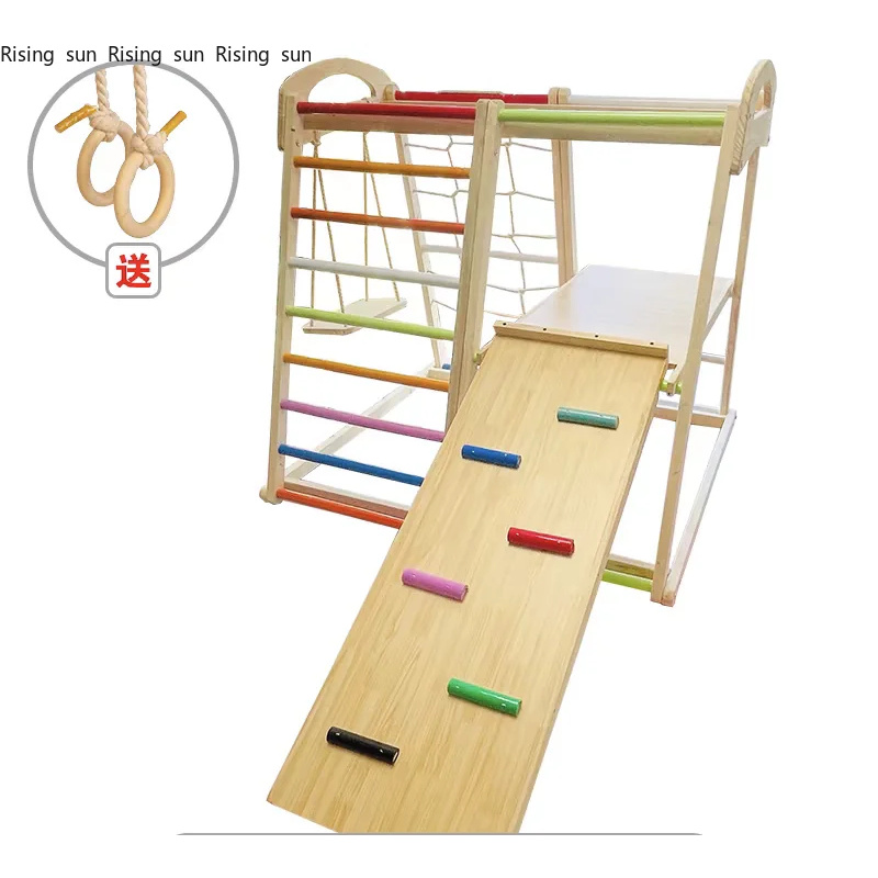 Wooden Climbing Frame Indoor P - Kids Outdoor Swing Set With Slide recension och pris