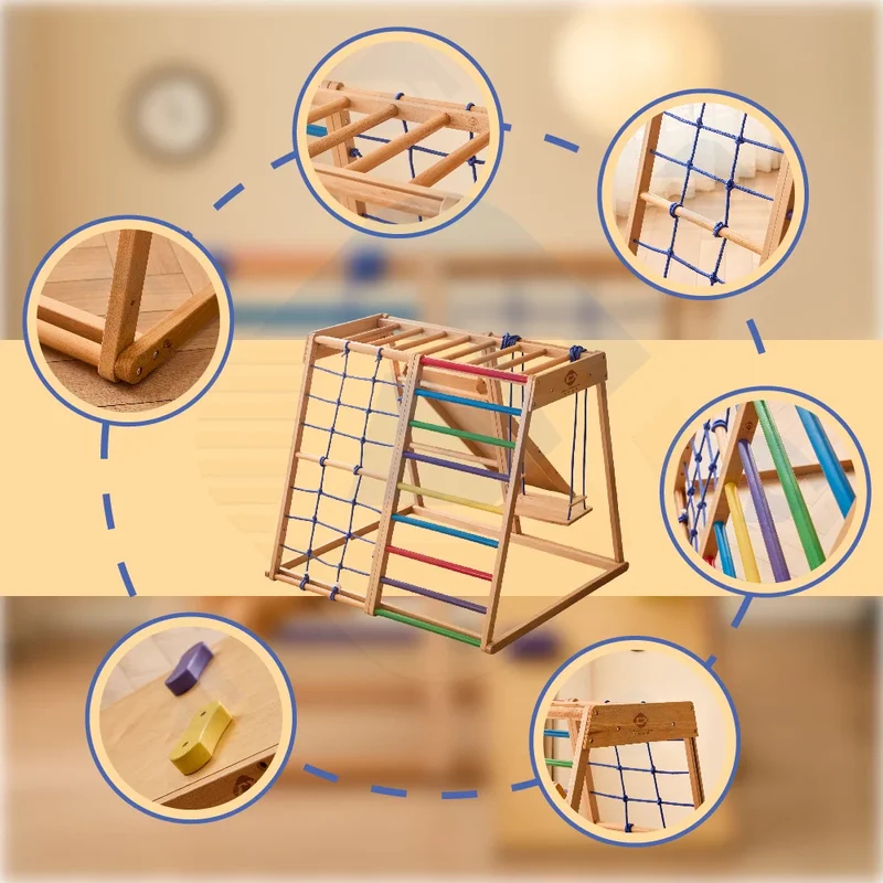 Wooden Climbing Frame Indoor P - Kids Outdoor Swing Set With Slide recension och pris
