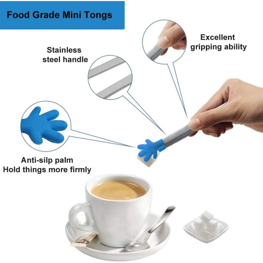 8PCS Silicone Mini Tongs 5Inch - Kids Outdoor Bbq recension och pris