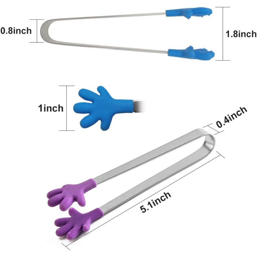 8PCS Silicone Mini Tongs 5Inch - Kids Outdoor Bbq recension och pris